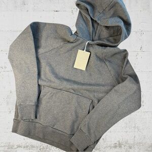 NWT EVERLANE Men's The Track Hoodie Unisex Sweatshirt Organic Cotton Dark Gray